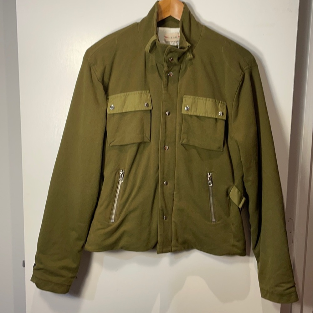 Red Line military style jacket/sweatshirt in olive green SZ L.